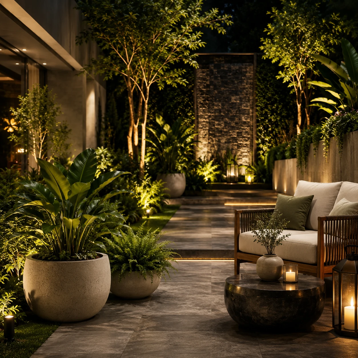 Luxury resort biophilic landscaping